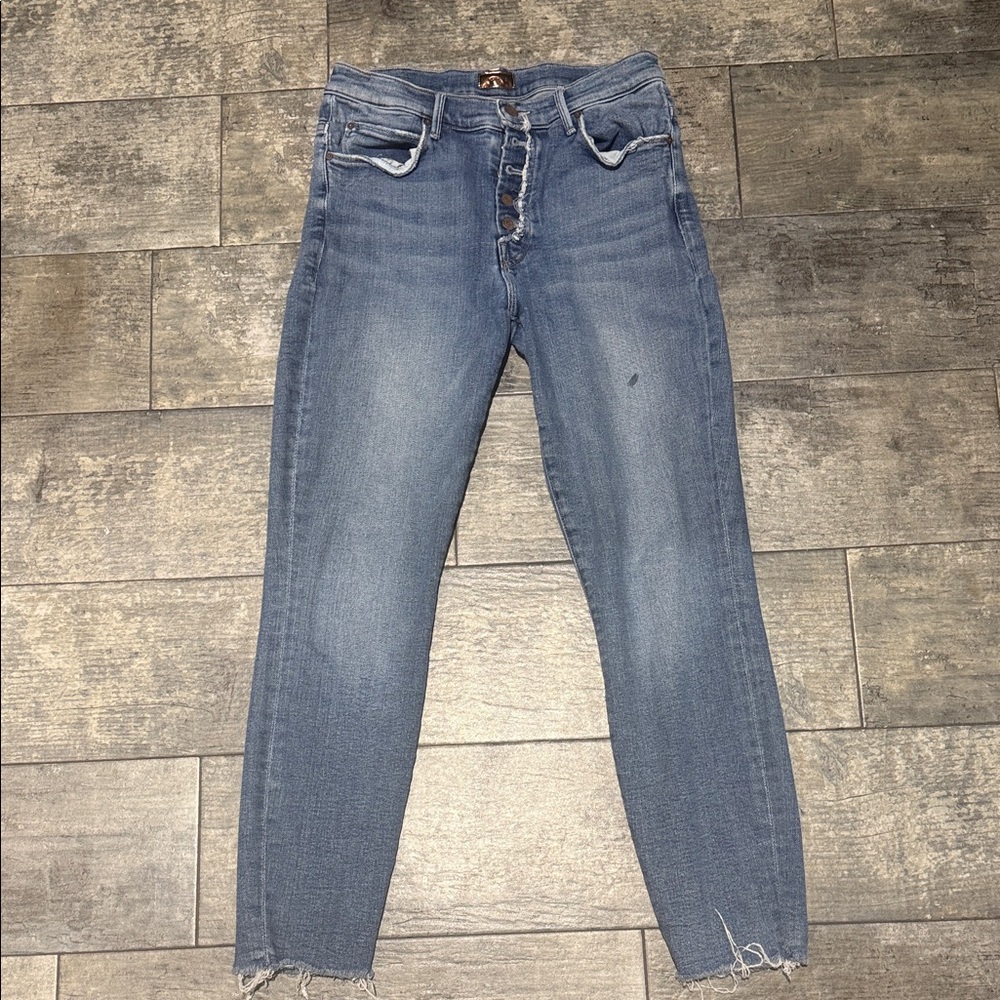 MOTHER The Fly Cut Stunner Ankle Fray Jeans